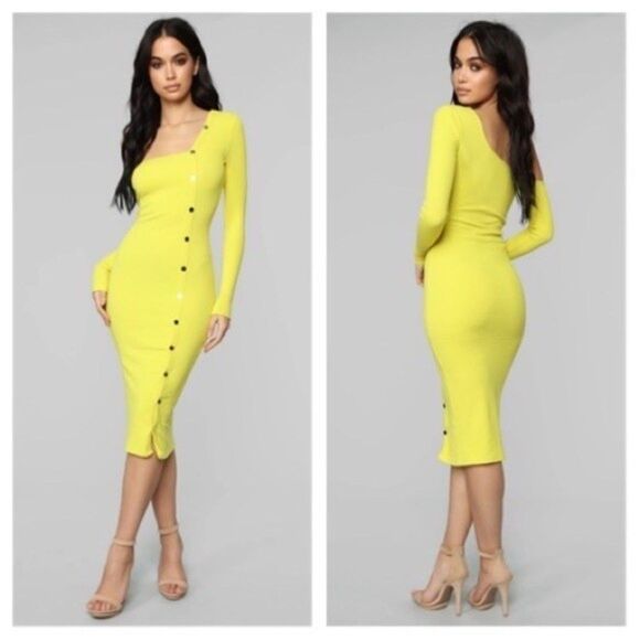 FASHION NOVA Ribbed Neon Bodycon Dress - Picture 2 of 12